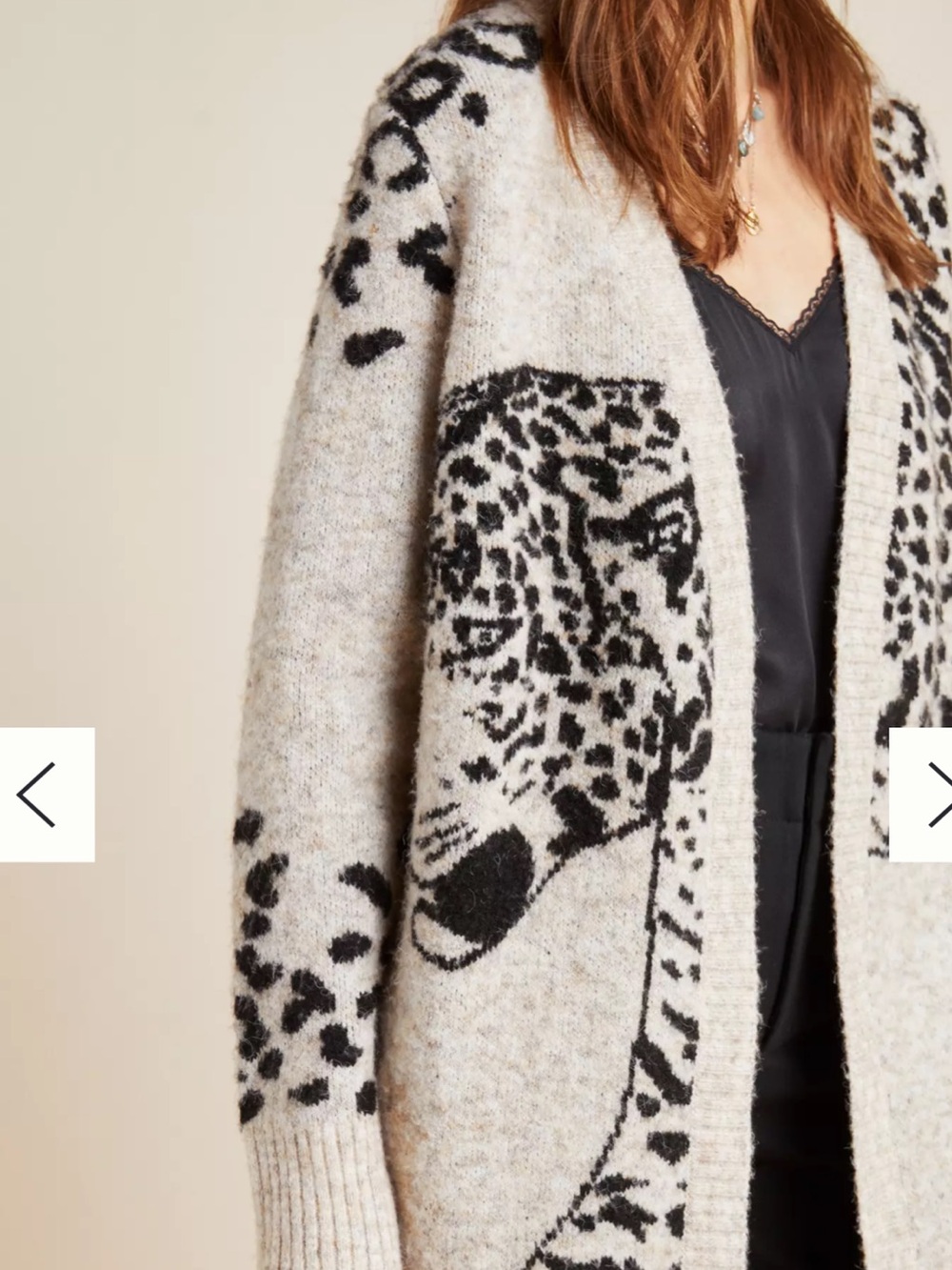 Anthropologie long Open-Front Leopard Cardigan Sweater - Gray/Black. Sold out!